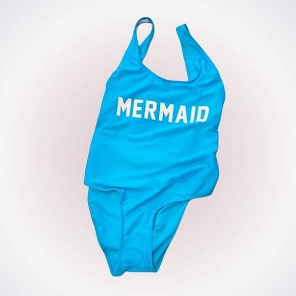 Mermaid Blue One-Piece Bathing Suit | Sz L - Picture 1 of 5